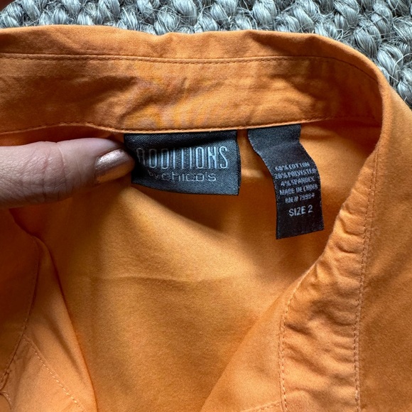 Women’s | Additions by Chico’s | Orange | Button down Shirt  | 2 - Picture 4 of 6